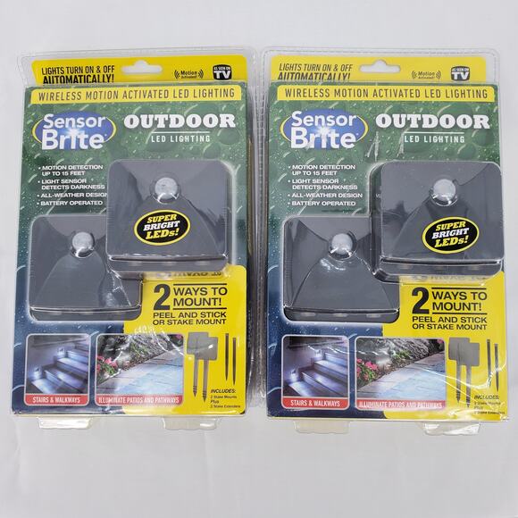 Sensor Brite Outdoor Motion Sensor LED Super Bright Light 2 Per Pk Lot of 2 Pks - Picture 1 of 4